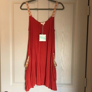 Umgee Orange Beaded Dress